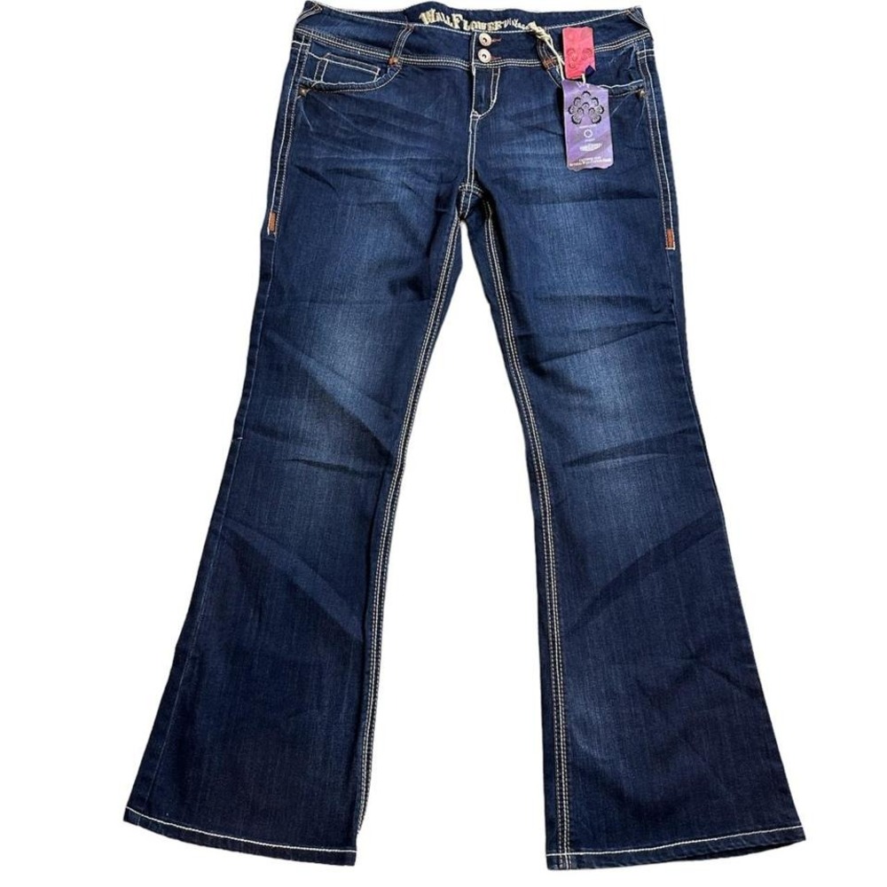 Vintage Y2K Styled Wallflower Jeans Luscious Curvy Bootcut dark wash denim